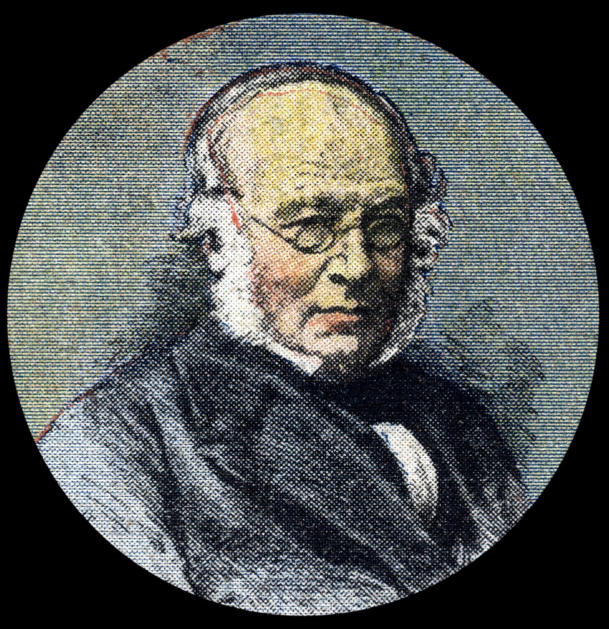 História Postal: Retrato de Sir Rowland Hill (1795-1879), na origem da reforma postal de 1839. Detalhe do "Le petit journal" de 15/04/1920. Coleção Particular de Anonymous Anonymous