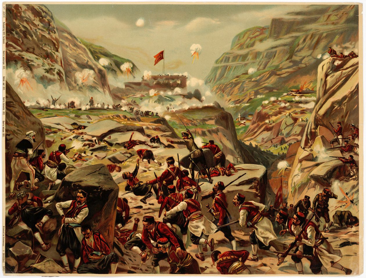 Premiere Guerre Balkanique - Guerra dos Balcãs. A batalha em Tarabosh (Tarabosch, Montenegro) par Anónimo de Anonymous Anonymous