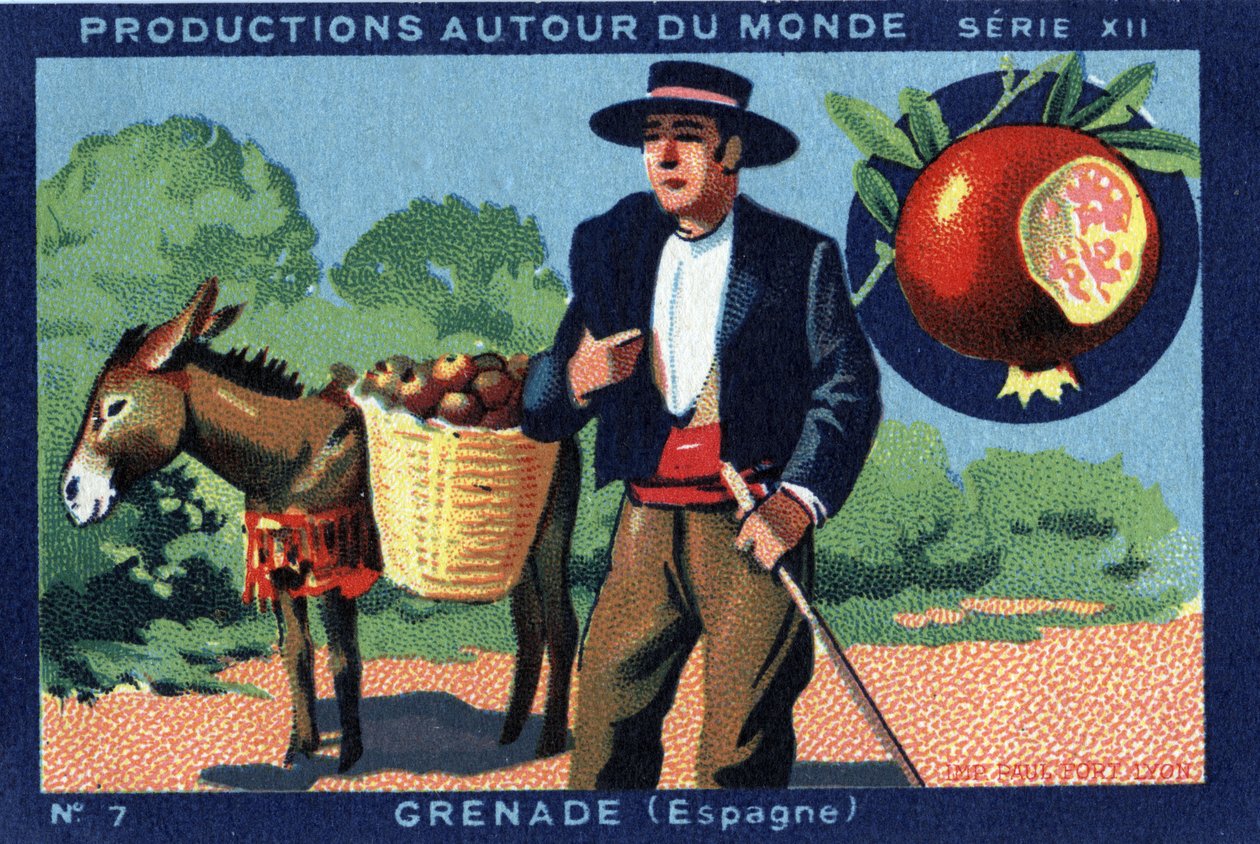 Produções em todo o mundo: Granada, em Espanha. Cromolitografia de 1933 no "Álbum Joseph-Milliat". de Anonymous Anonymous