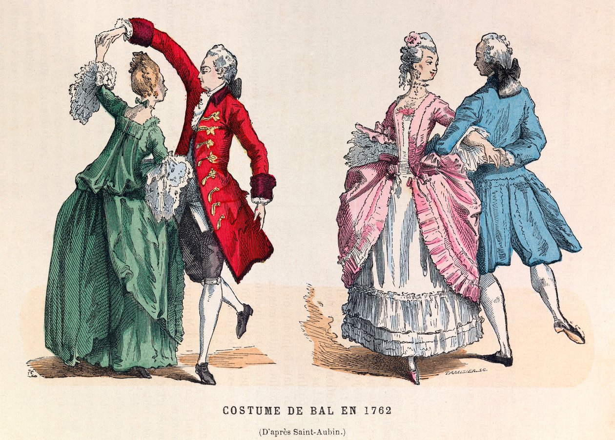 Fantasias do baile de finalistas em 1762 (regimento do Rei Luís XV) - coleção particular de Anonymous Anonymous