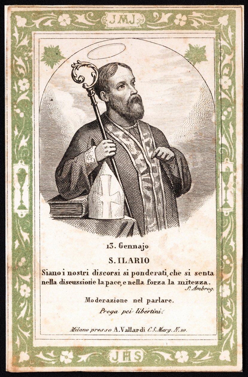 Representação de Santa Hilaire Pious image. Cartão postal. O início do século XX. Colecção Privada. de Anonymous Anonymous