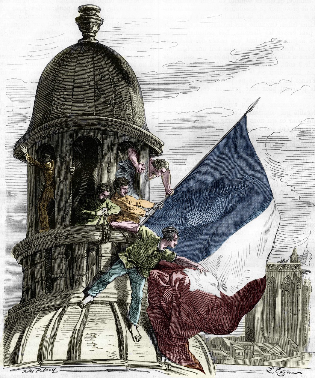 Revolução de 1830: a bandeira tricolor na Câmara Municipal. de Anonymous Anonymous