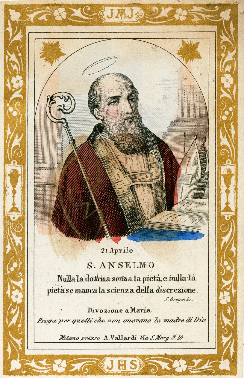 Santo Anselmo (gravura de Anonymous Anonymous