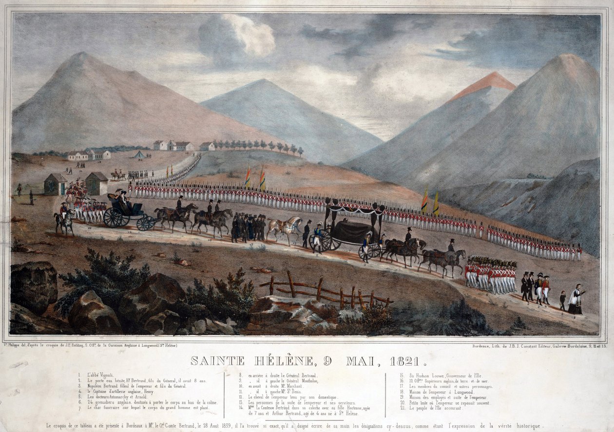 Santa Helena, 9 de Maio de 1821 - Anónima - 1839 - Litografia a cores - 59,9x84 - Colecção Privada de Anonymous Anonymous