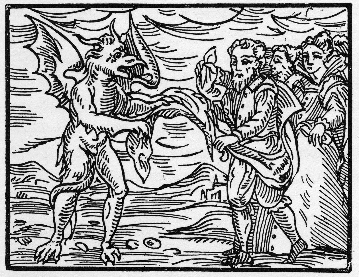 Satanás despiu os feiticeiros das suas roupas - "Compendium Maleficarum", trata sobre as bruxas, o seu mal e as suas faculdades por Francesco Maria Guazzo ou Guaccio ou Guaccius (15?? -16??) 1608 Coleção Privada de Anonymous Anonymous