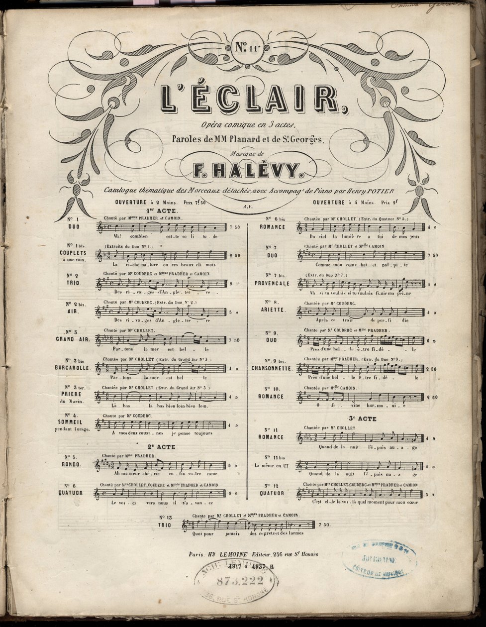 Música para a ópera cómica "L