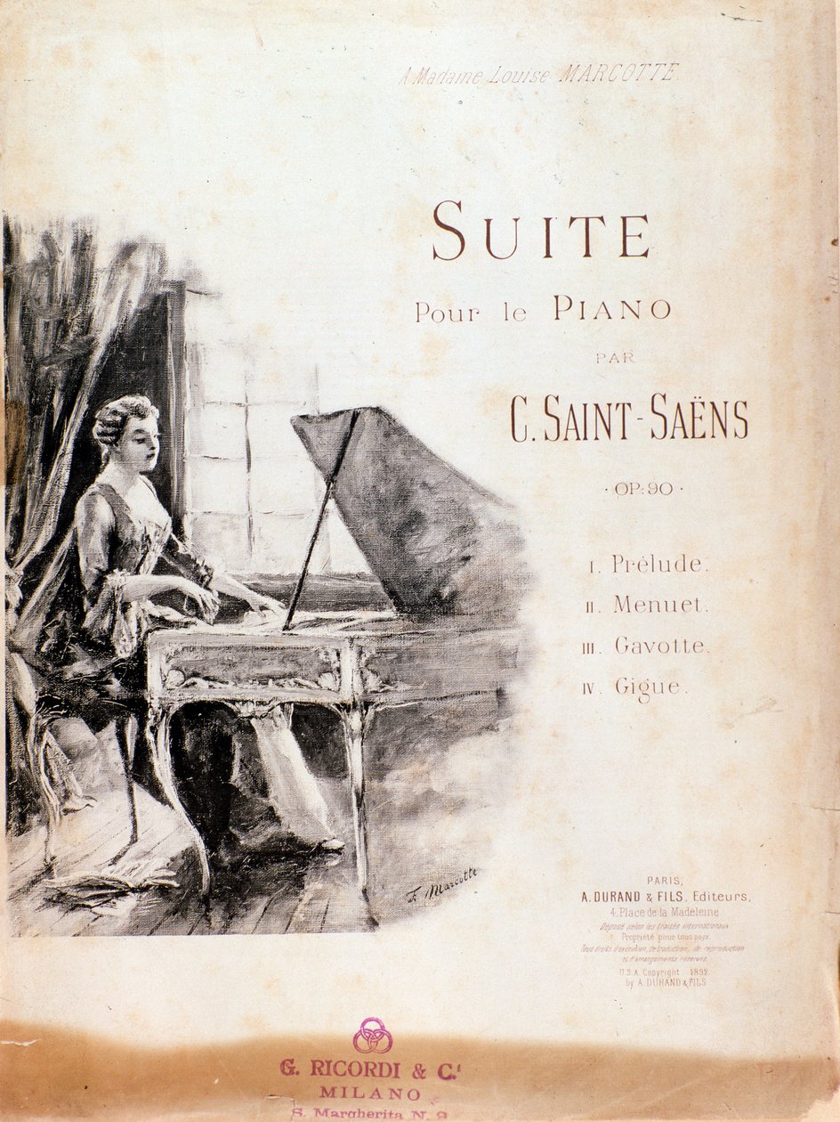 Música em folha da Suite para piano (Opus 90) de Camille Saint-Saens de Anonymous Anonymous