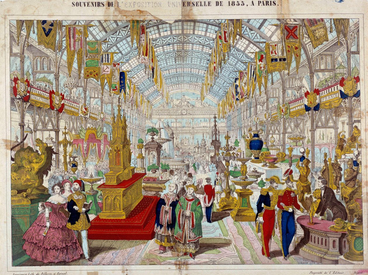 Lembranças da Exposição Universal de 1855, em Paris Gravura por volta de 1855. Paris, Musee Carnavalet de Anonymous Anonymous