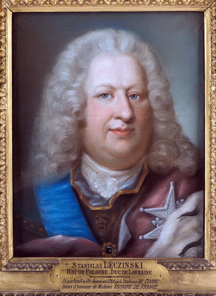 Stanislas I Leczinski, dit le Bienfaisant - Retrato de Stanislaw I Leszczynski (1677-1766), Rei da Polónia - Anónimo. Pastel sobre papel, c. 1755. Dimensão : 39x29,5 cm. Coleção Particular de Anonymous Anonymous