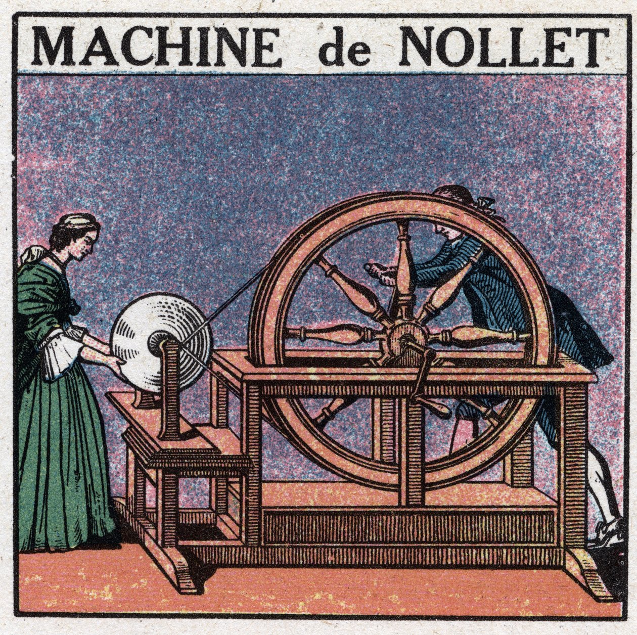 Máquinas estáticas: a máquina do abade Jean Antoine Nollet (Jean-Antoine) (1700-1770) inventada em 1740. Ilustração anónima a partir de 1925. Coleção particular. de Anonymous Anonymous