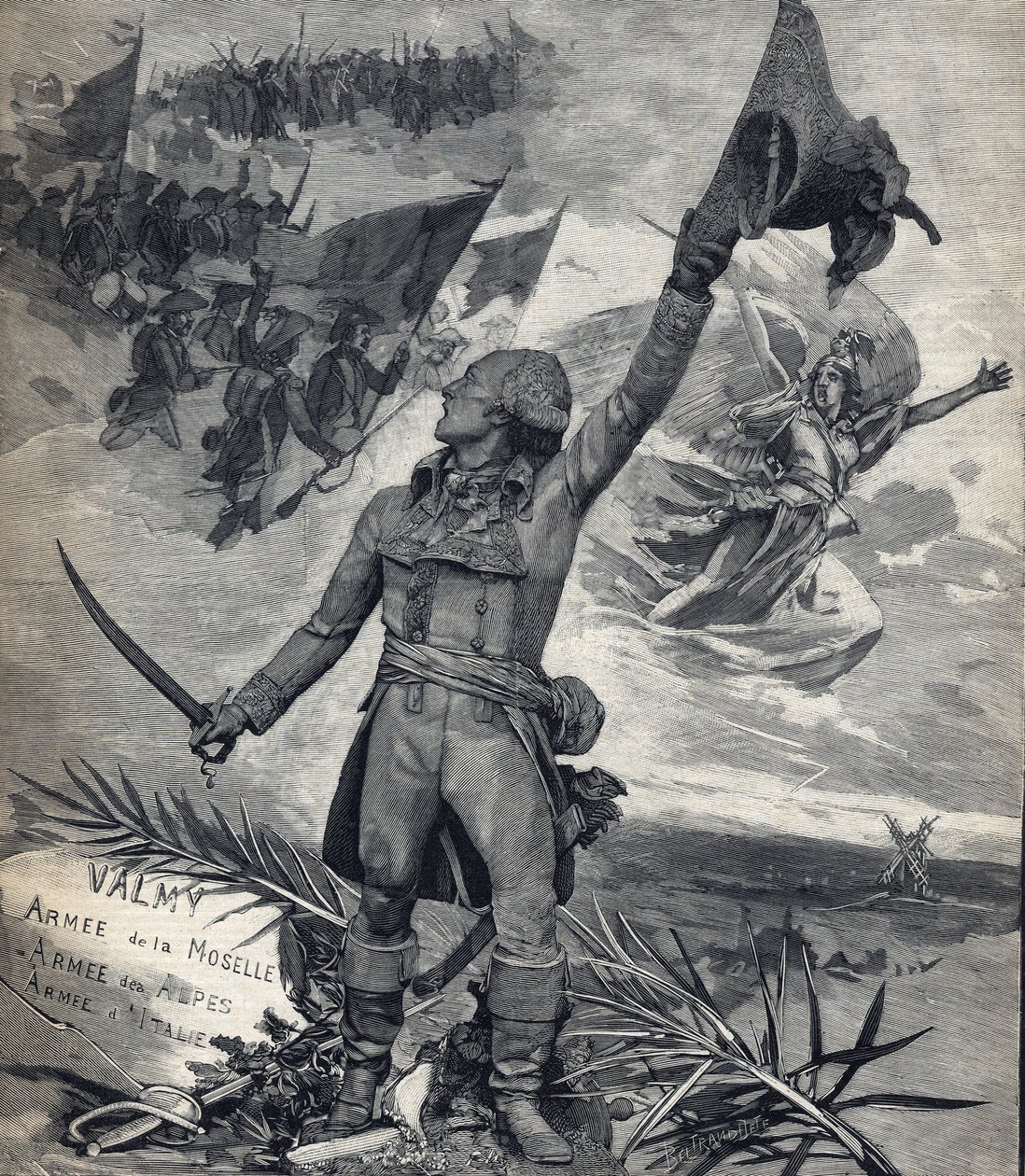 Estátua do General François Christophe Kellerman (1735-1820) General francês, vencedor da Batalha de Valmy (20 de setembro de 1792): "Viva a nação! “. Gravação em "Le petit parisien" em 14/09/1892. Coleção Particular de Anonymous Anonymous