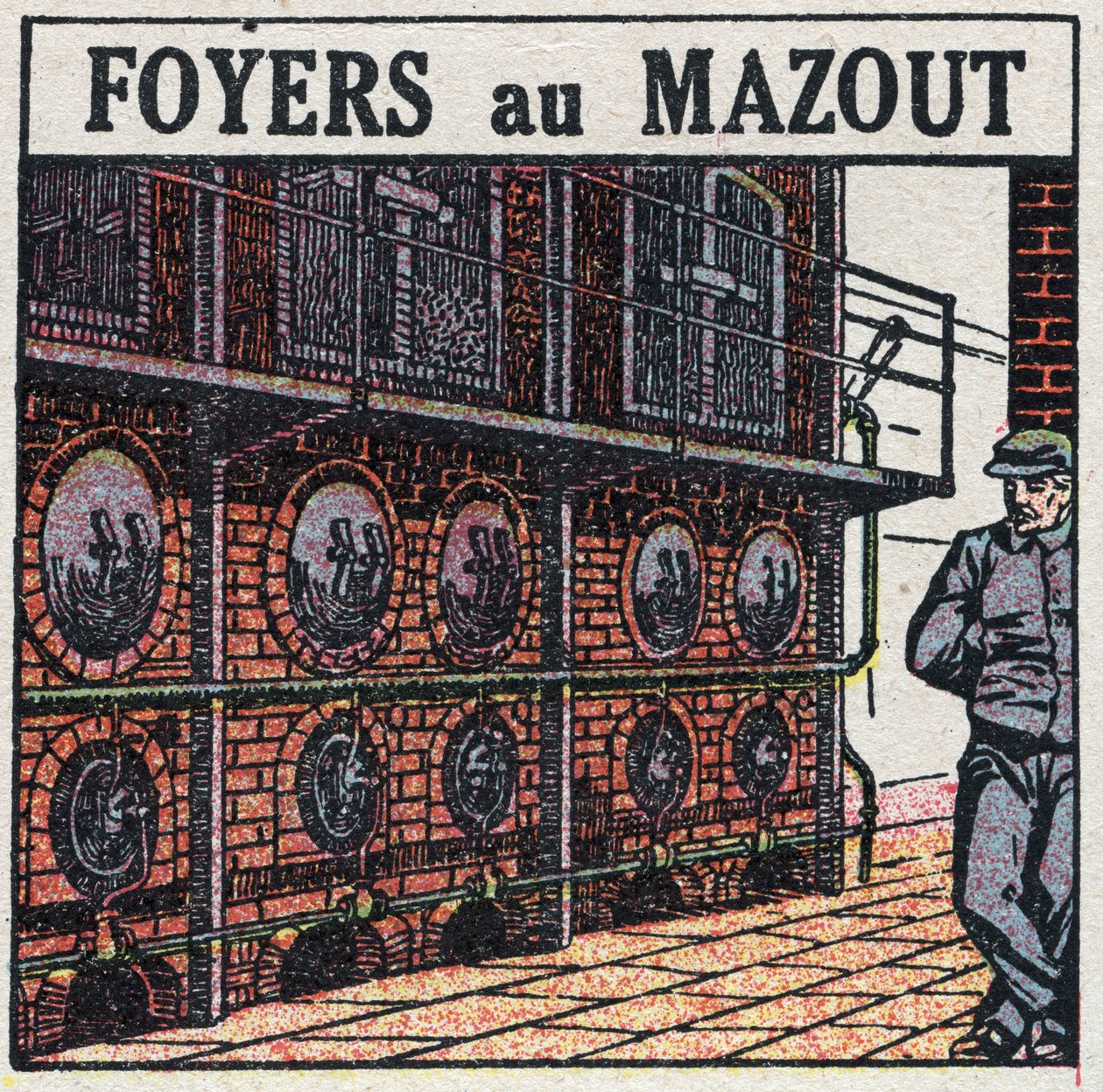 Geradores de vapor: Lareiras a óleo. Ilustração anónima de 1925. Colecção privada. de Anonymous Anonymous