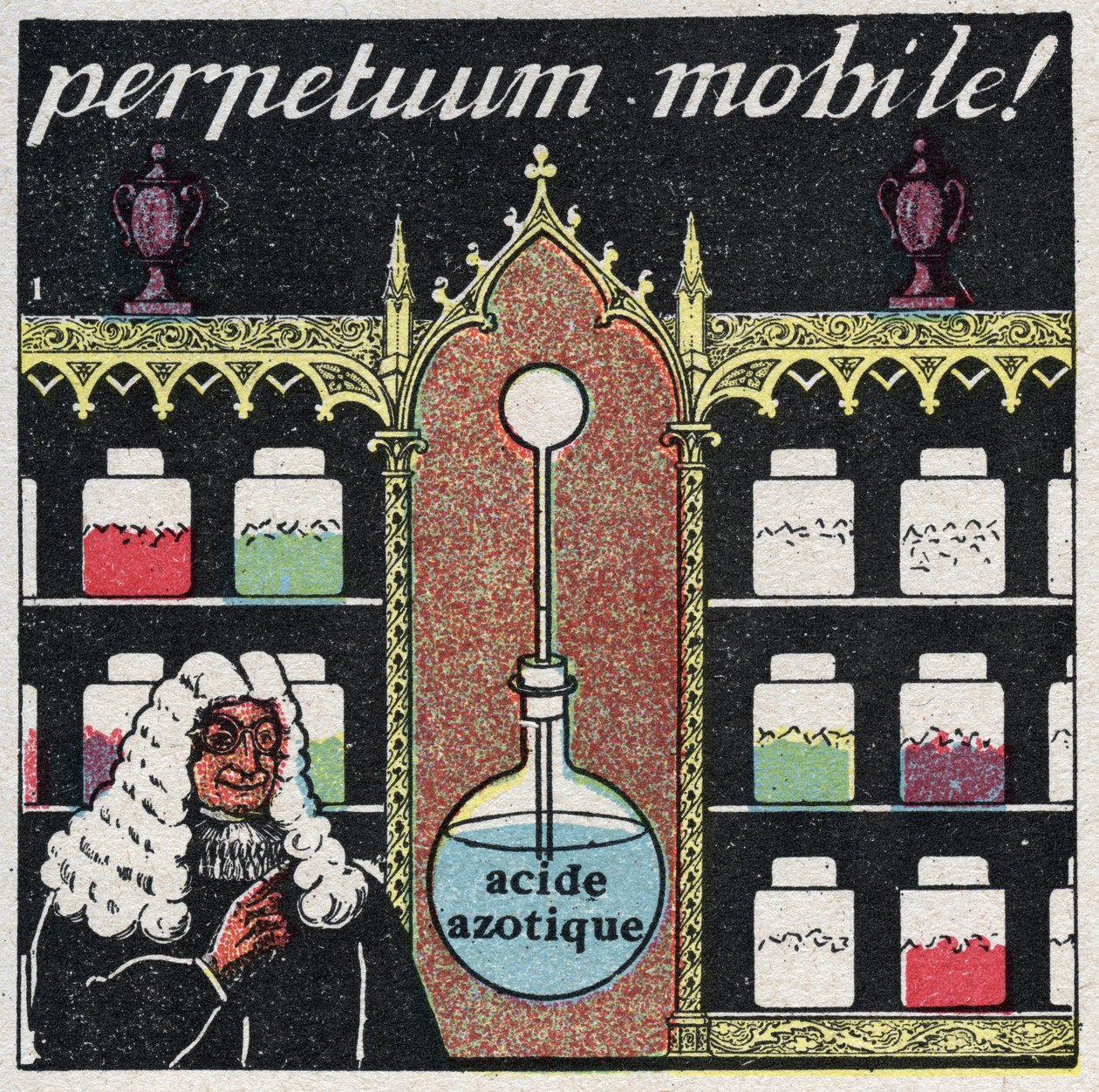 Temperatura e expansão: o "perpetuum móvel", o primeiro termómetro utilizado por boticários no século XVI. Ilustração anónima a partir de 1925. Coleção particular. de Anonymous Anonymous