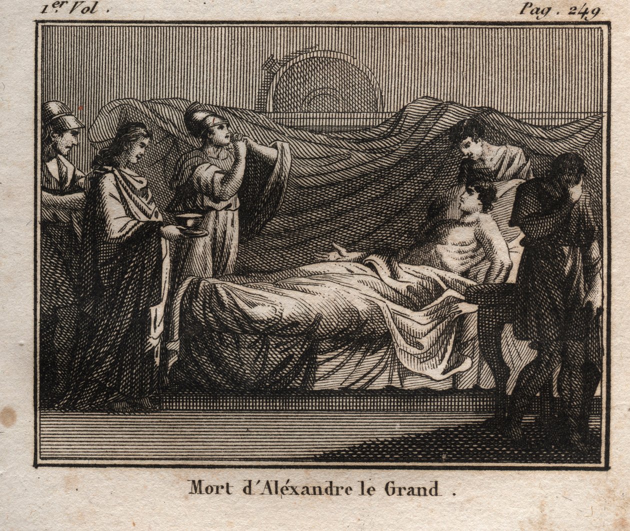A Morte do Rei da Macedónia Alexandre o Grande (356-323 AC) - A Morte de ALEXANDER O GRANDE (356-323 AC) - Rei da Macedónia (336-323 AC) - de "The Youth Rollin or Selected Pieces of Ancient and Roman Stories" 1816 - Colecção privada de Anonymous Anonymous