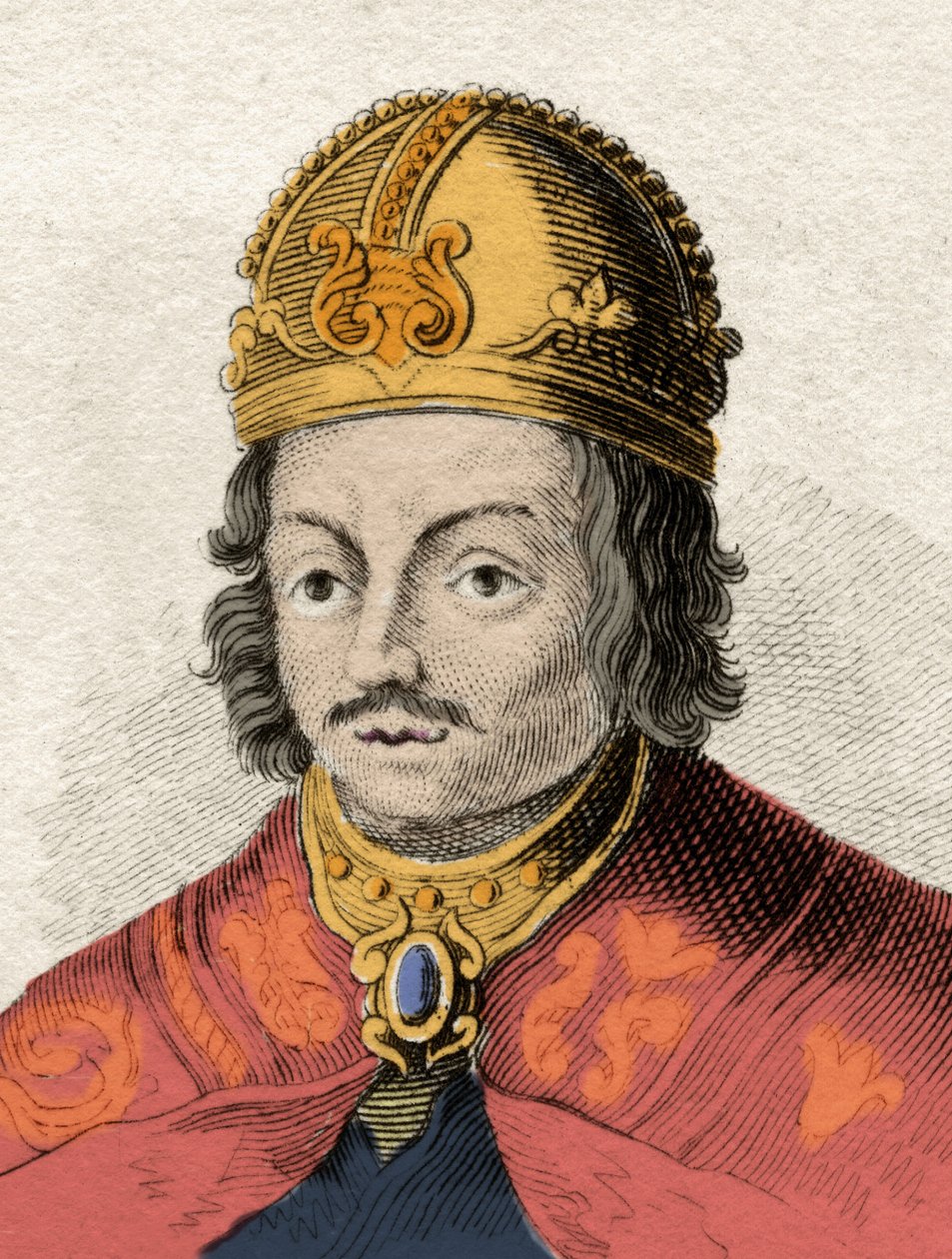 O Rei de Castela Alfonso X o sábio (Alfonso X el Sabio) (1221-1284) Gravura do século XIX. Milanês de Anonymous Anonymous
