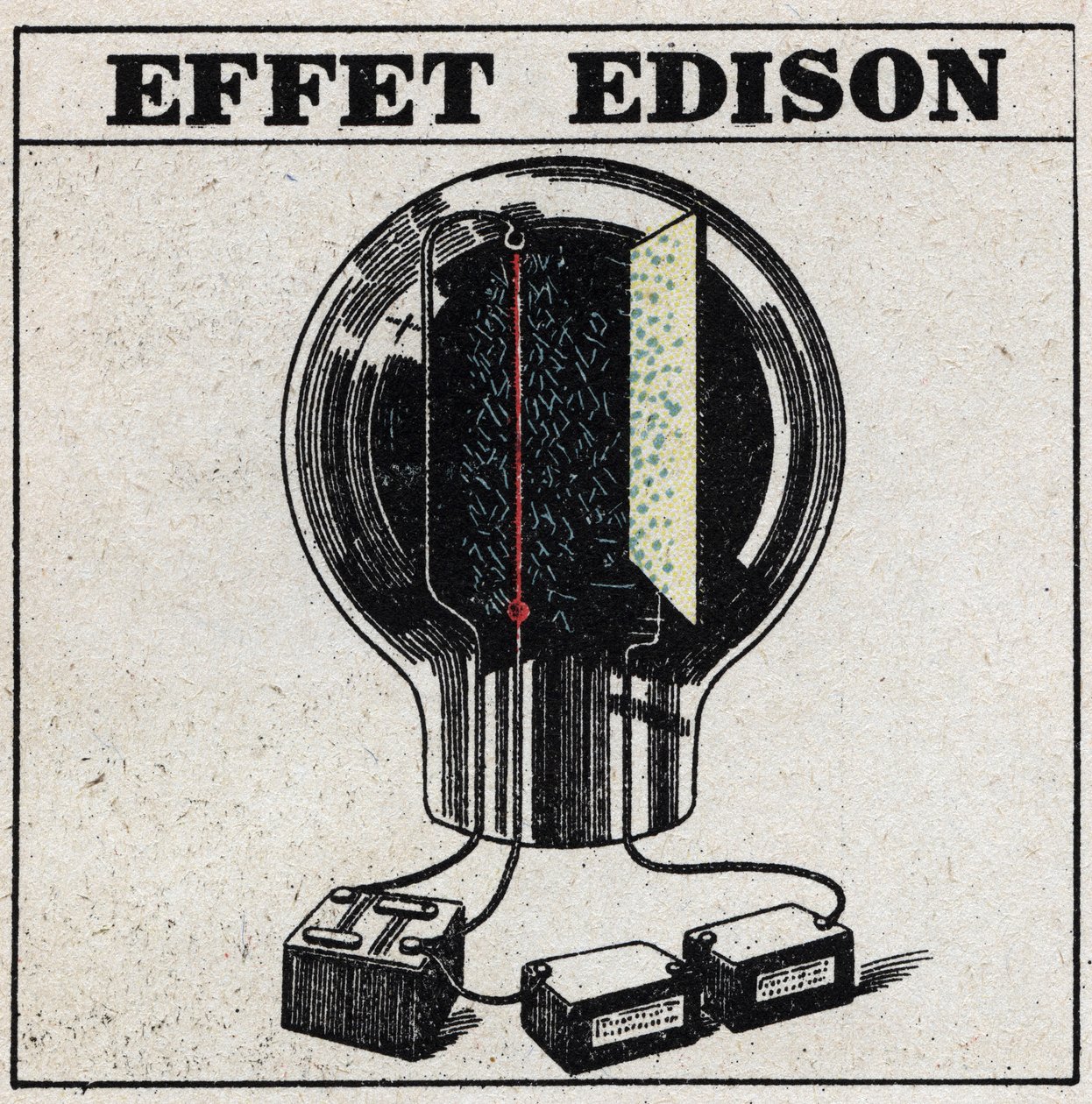 O T.S.F.: efeito Edison em uma lâmpada elétrica usa para detectar sinais TSF. Ilustração anônima de 1925. Coleção privada. de Anonymous Anonymous