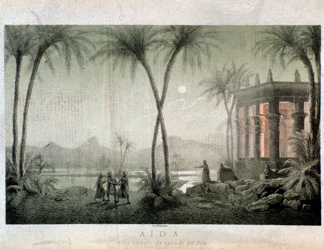 As margens do Nilo. Ilustração para o ato III de Aida, ópera de Giuseppe Verdi de Anonymous Anonymous