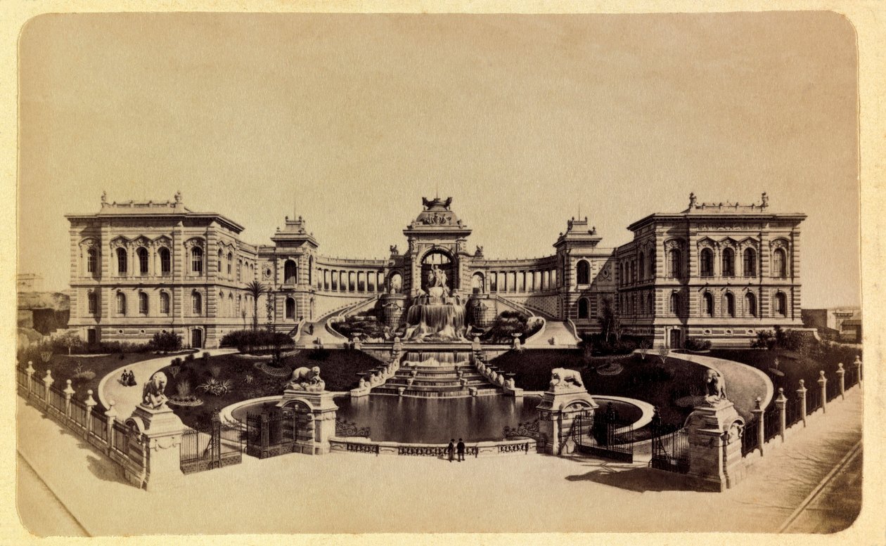 A cidade de Marselha e seus arredores por volta de 1885 -1890: O Palácio Lonchamp (Museu de Belas Artes), Coleção Particular de Anonymous Anonymous