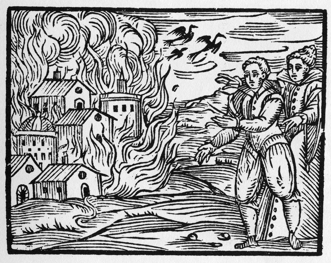 A maldição dos feiticeiros que queimam a cidade - "Compendium Maleficarum", trata das bruxas, dos seus males e das suas faculdades por Francesco Maria Guazzo ou Guaccio ou Guaccius (15?? -16??) 1608 Coleção Privada de Anonymous Anonymous