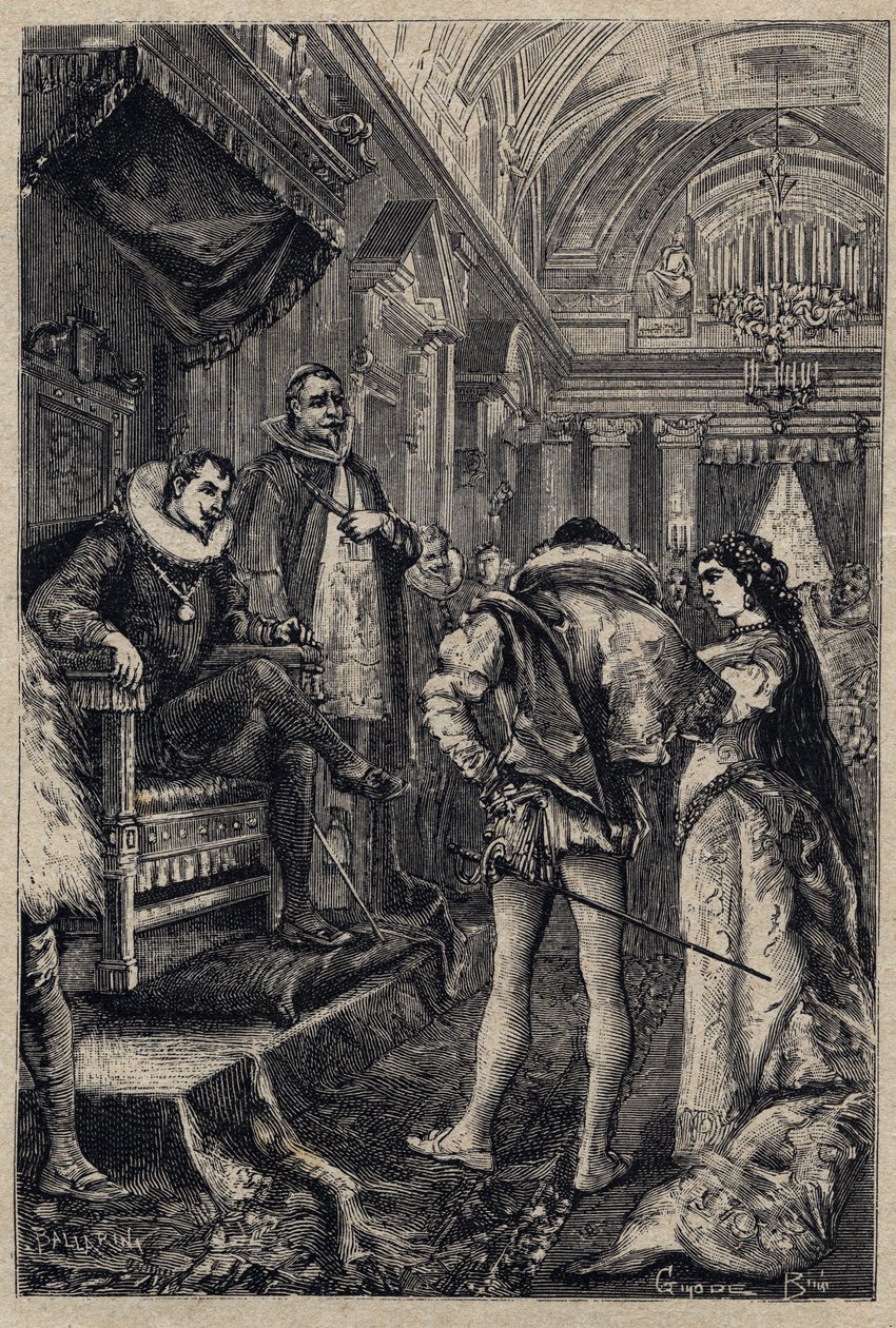 O casamento de Giulia Farnese com Orsino Orsini na casa de Rodrigo Borgia 1489 - gravura de 