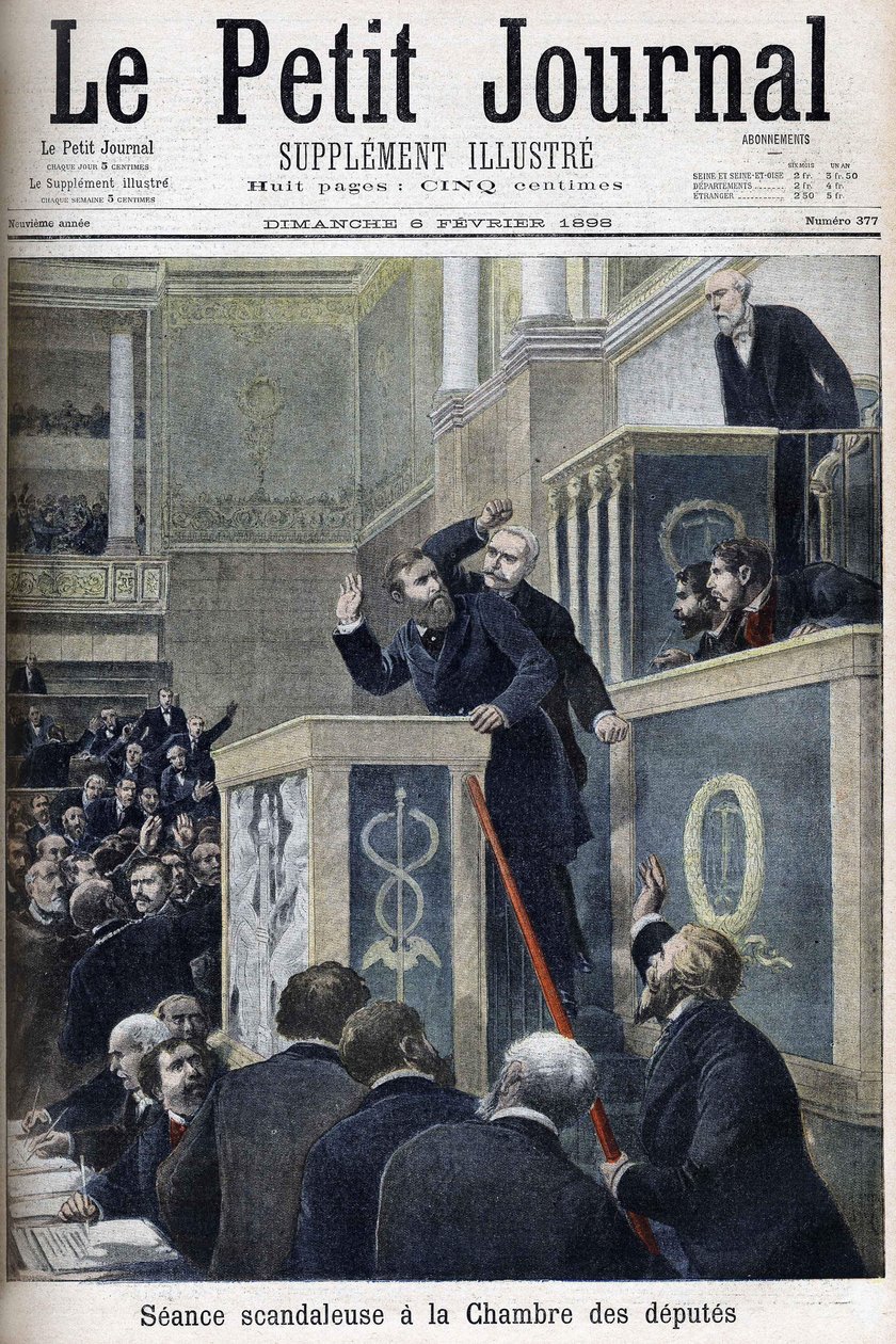 A escandalosa reunião da Câmara dos Deputados: Jean Jaures atacado por Bernis durante um debate sobre o caso Dreyfus de Anonymous Anonymous