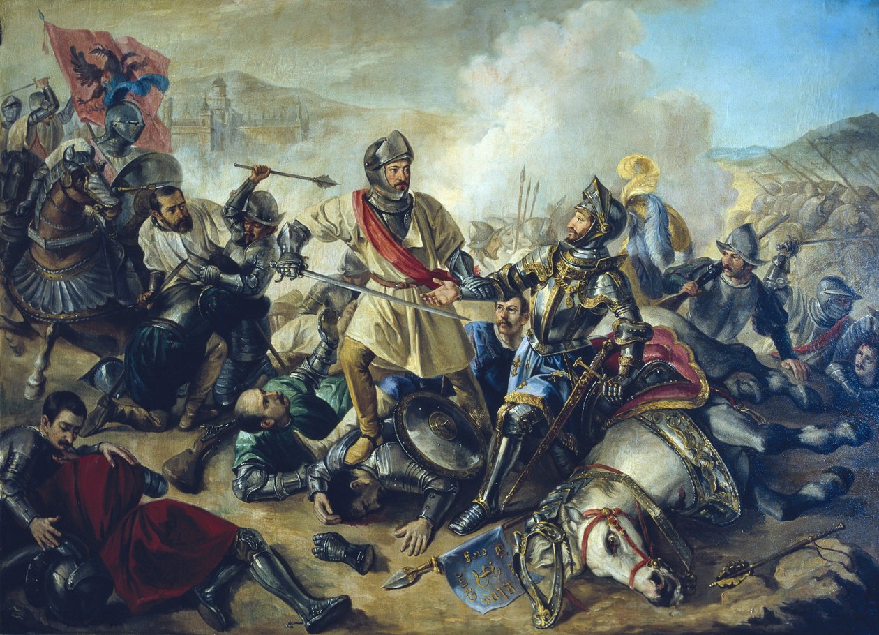 O soldado Juan de Urbieta (d. 1553) que fez prisioneiro o Rei Francisco I de França na Batalha de Pavia a partir de 24 de Fevereiro de Anonymous Anonymous