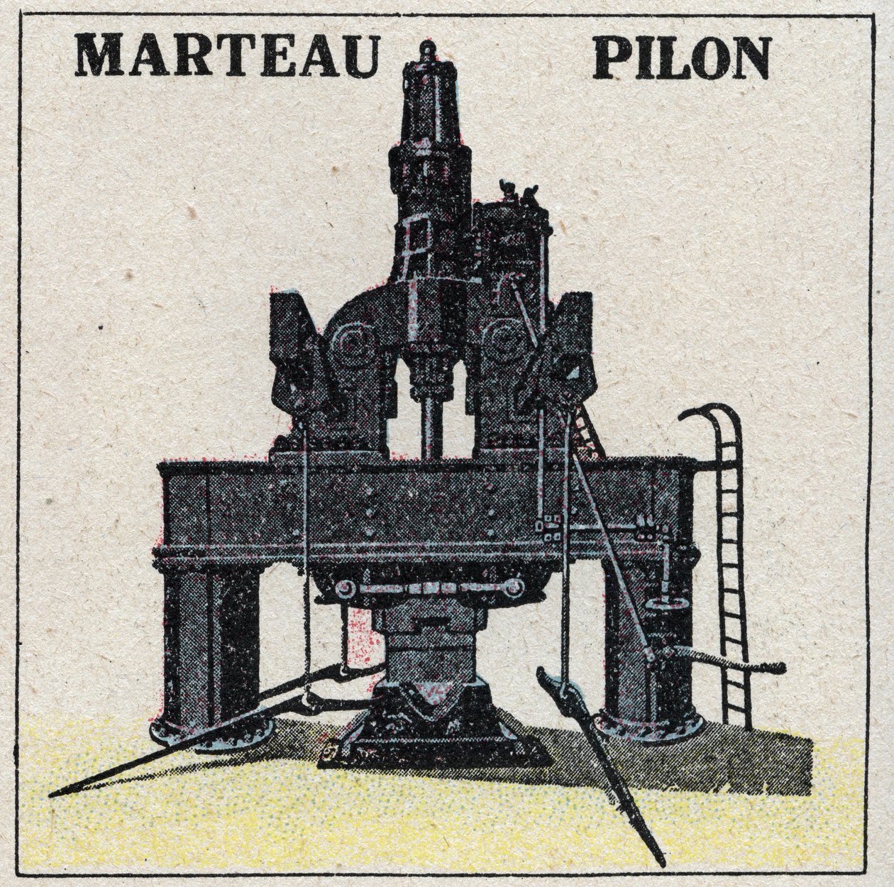 A máquina a vapor: martelo-martelo-martelo. Ilustração anónima de 1925. Coleção privada. de Anonymous Anonymous
