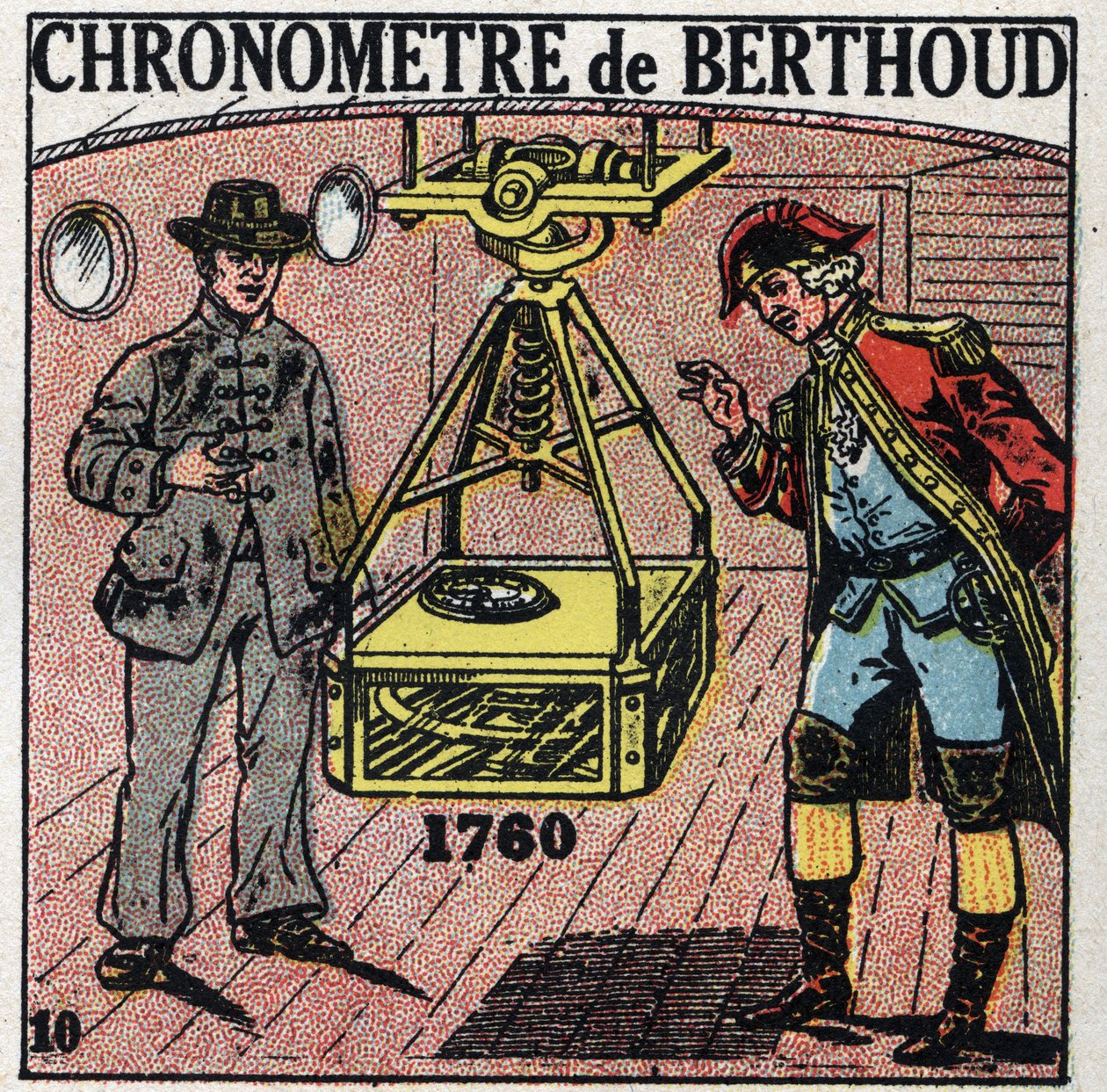 Tempo: Cronômetro marinho inventado por Ferdinand Berthoud (1727-1807) em 1760. Ilustração anónima a partir de 1925. Coleção privada. de Anonymous Anonymous