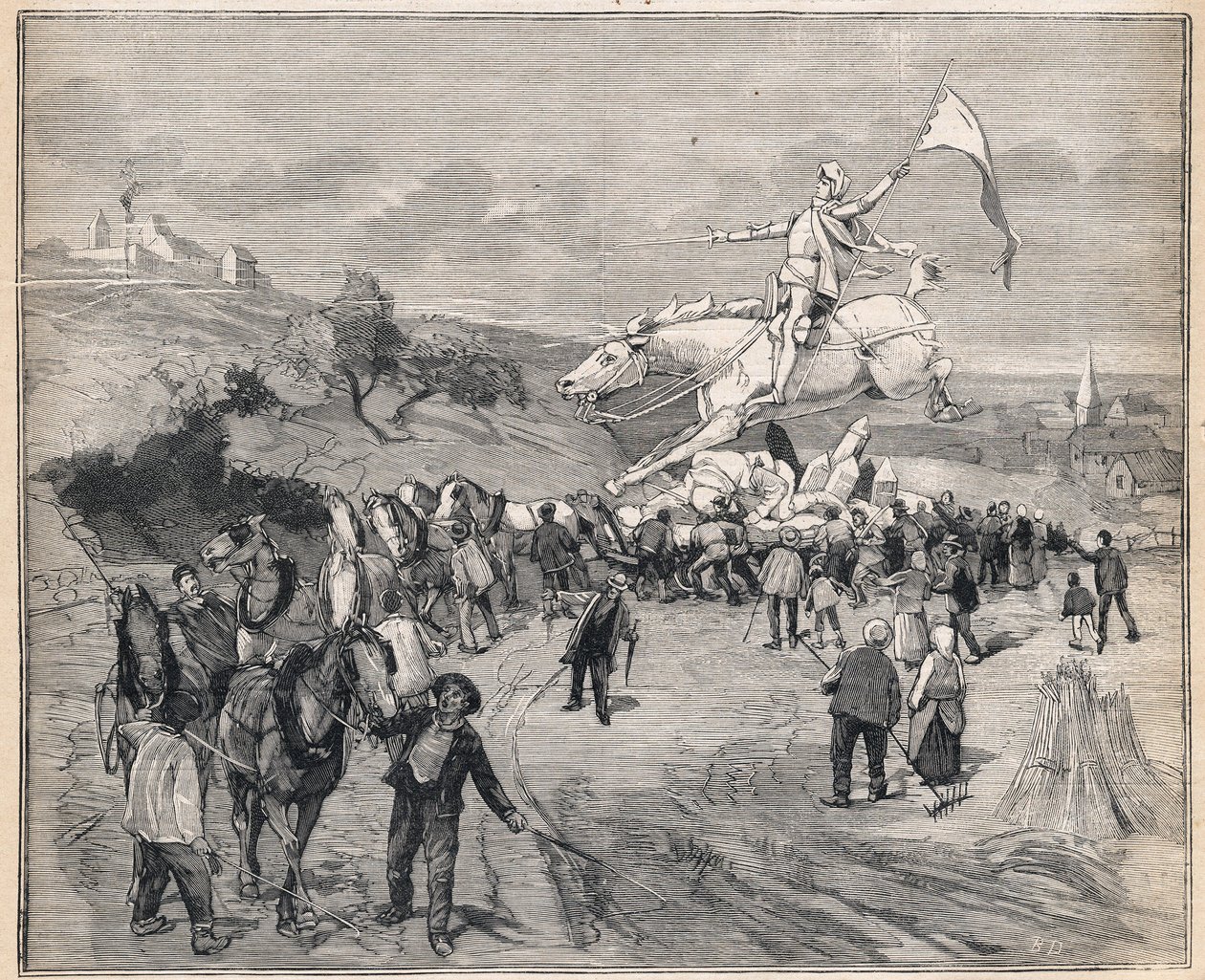 Transporte da estátua de Joana d