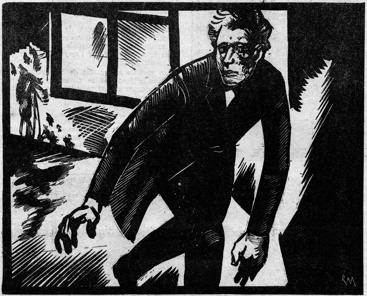 A mala Troppmann ou o massacre de Pantin: Jean-Baptiste (Jean Baptiste) Troppmann (1849-1870), um mecânico, condenado pelo assassinato de oito membros de uma família em 1869. Ele é um representante aqui a fugir do local do crime. Ilustração tirada de "Le p de Anonymous Anonymous