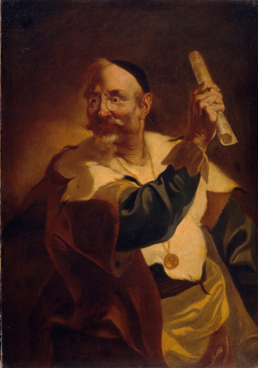 Um músico. Pintura anónima, óleo sobre tela de Anonymous Anonymous