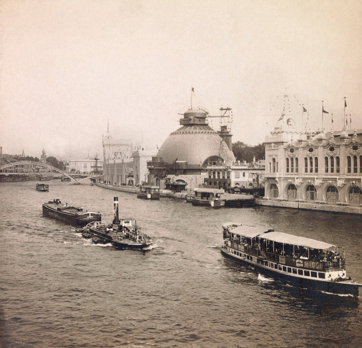 Exposição Universal de 1900 - Exposition Universelle de 1900 em Paris: Vista Panorâmica do Sena, Margem Esquerda - coleção particular de Anonymous Anonymous