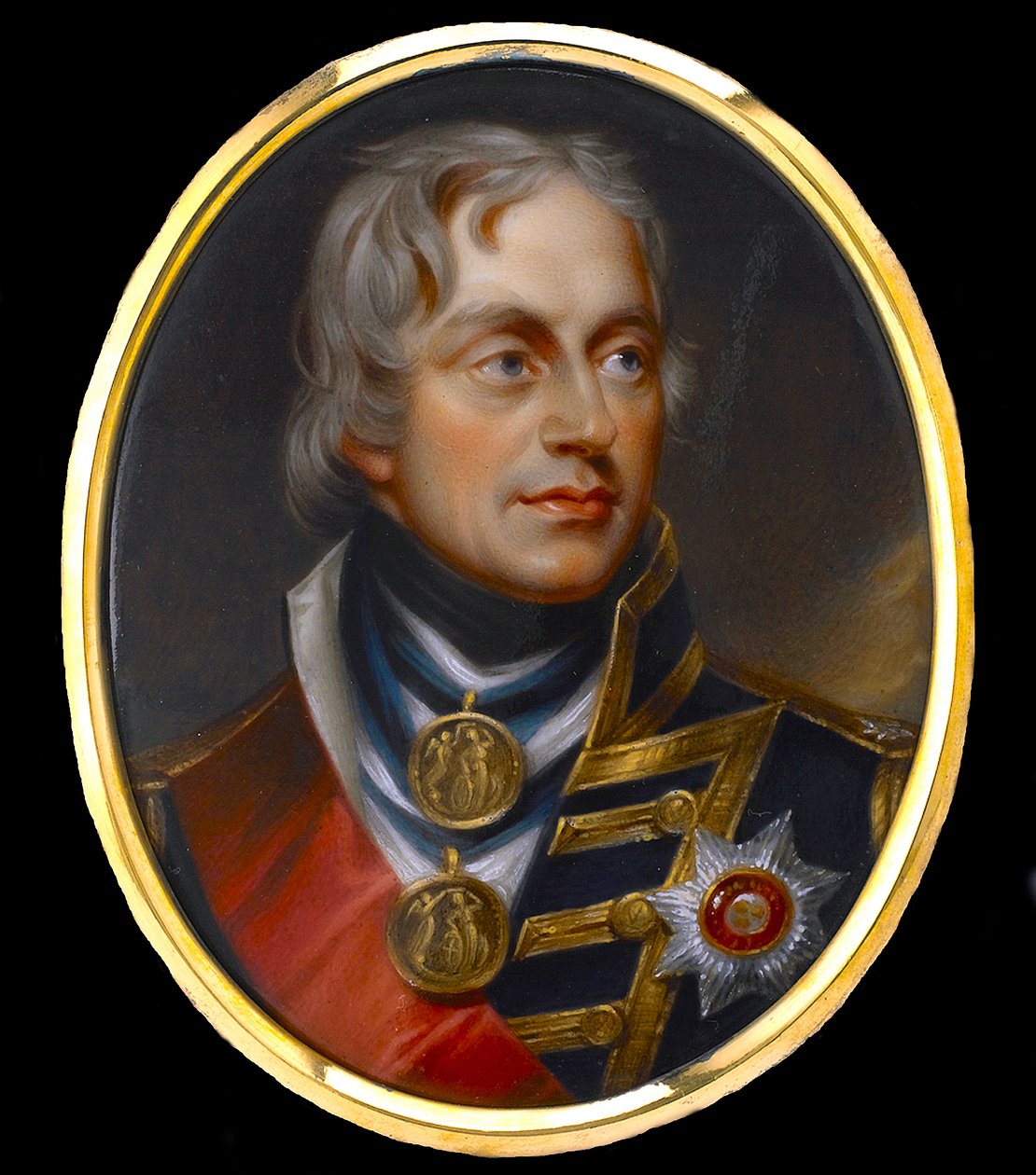 Vice-almirante Horatio Nelson (Almirante Nelson) (1758-1805) - guache anônimo em porcelana de Anonymous Anonymous