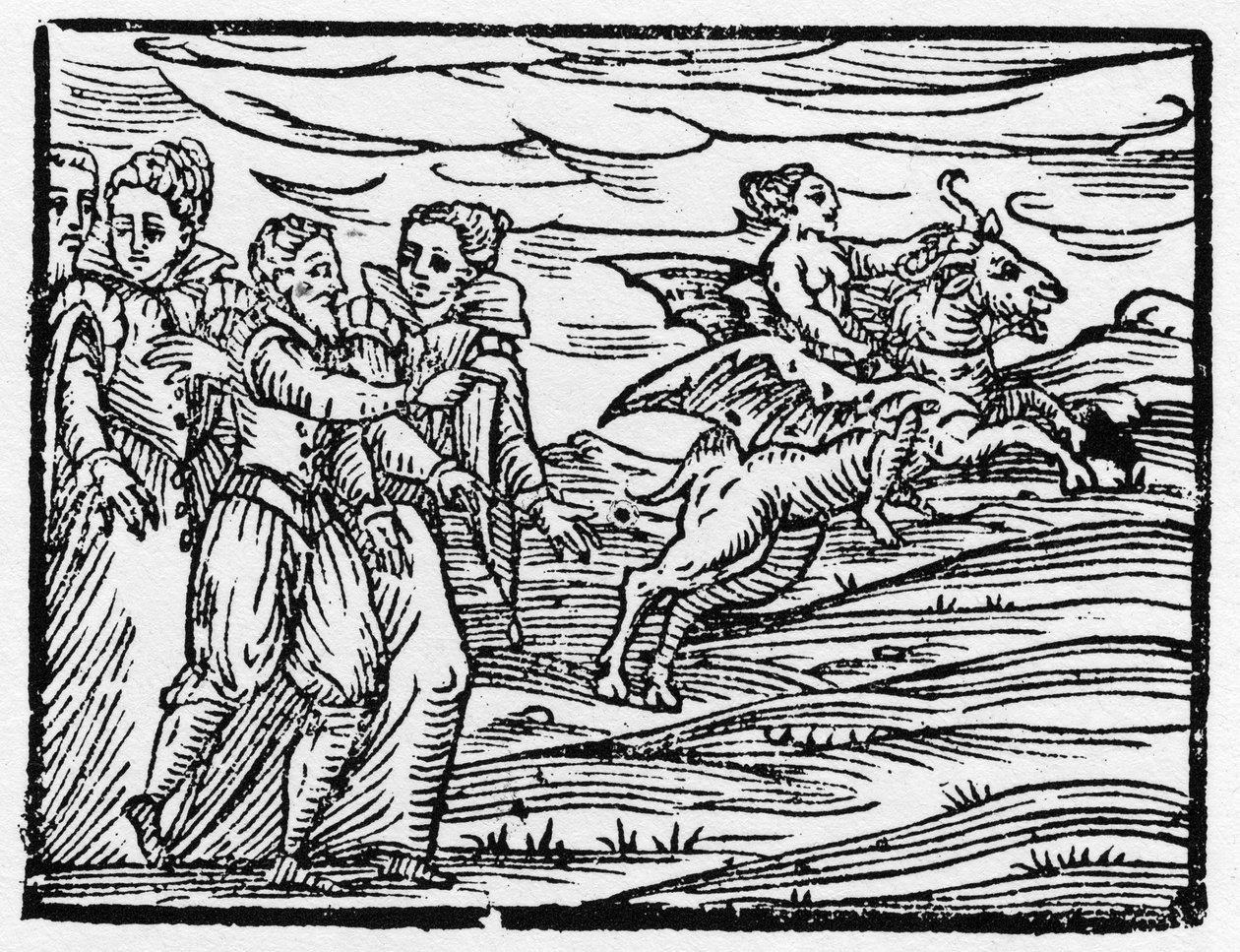 Bruxa montando uma cabra - "Compendium Maleficarum", negócios sobre bruxas, seu mal e suas faculdades por Francesco Maria Guazzo ou Guaccio ou Guaccius (15?? -16??) 1608 Coleção Privada de Anonymous Anonymous