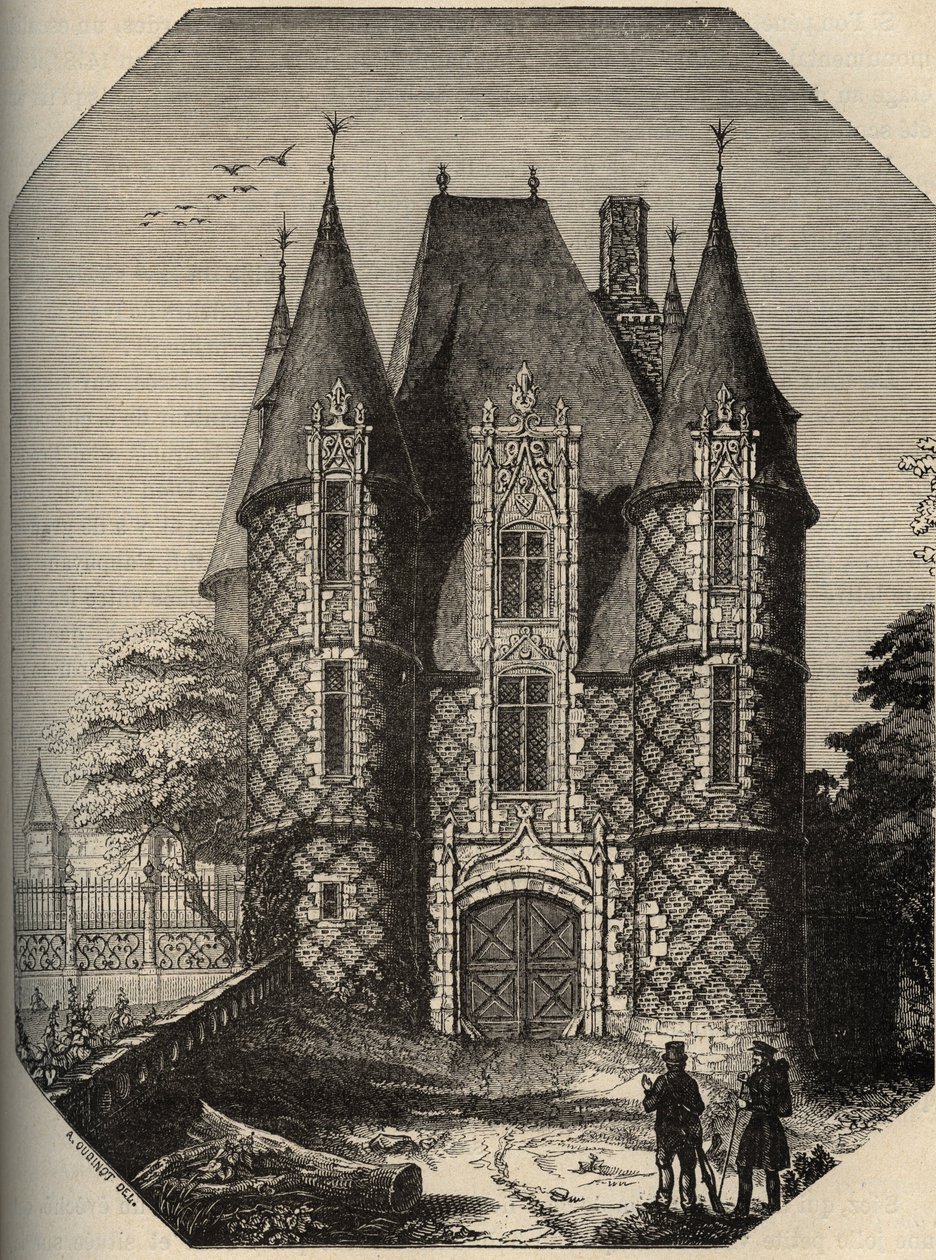 chateau de Carrouges - Le dungeon - Orne Normanise - gravura em "PATRIE" - DESCRIPTION PACUREQUIREQUE DE LA FRANCE EN 6 VOLUES BY LUCIEN HUARD - final do século XIX de Anonymous Anonymous