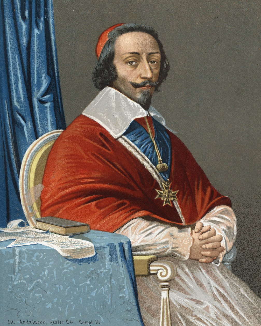 retrato de Armand Jean Du Plessis, Cardeal de Richelieu Prélat e estadista francês (Paris de Anonymous Anonymous
