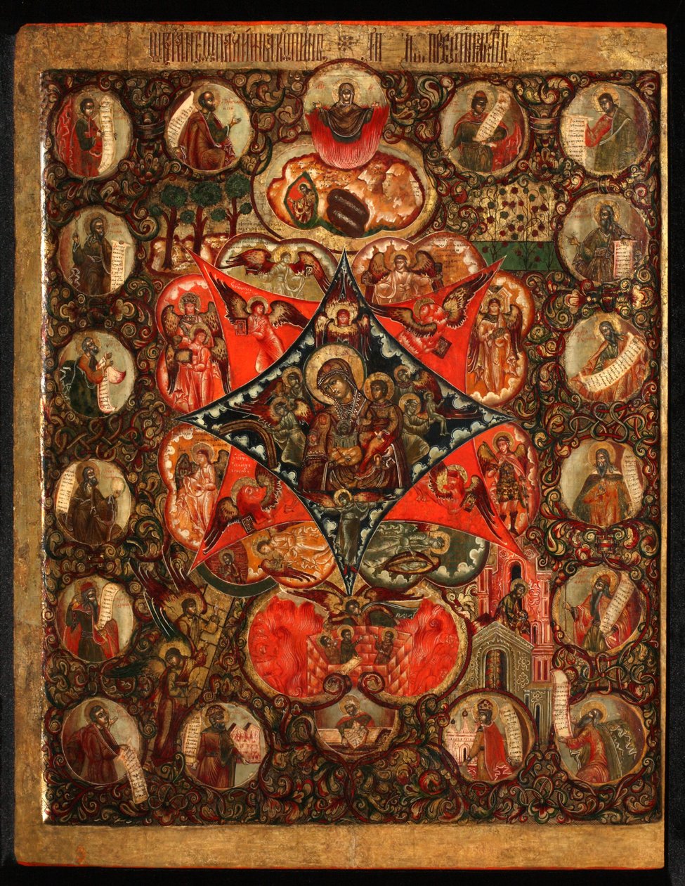 Mãe de Deus da sarça ardente, século XVII de Anonymous Russian icon painter
