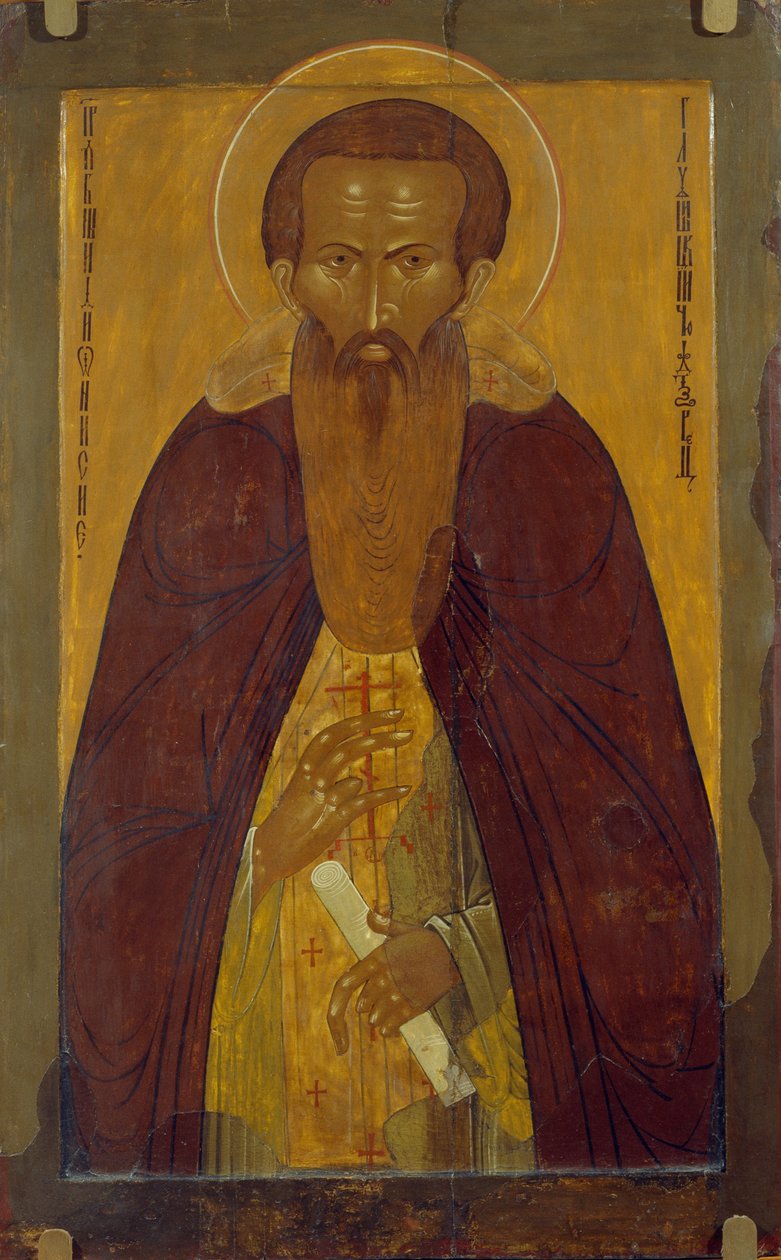 São Dionísio Glushitsky 1363-1437, século XVII de Anonymous Russian icon painter