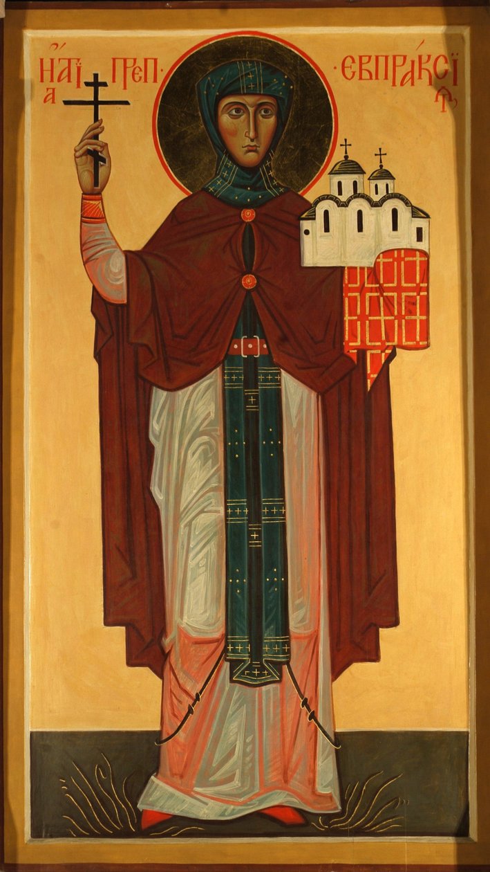 Santa Eupraxia, princesa de Pskov de Anonymous Russian icon painter