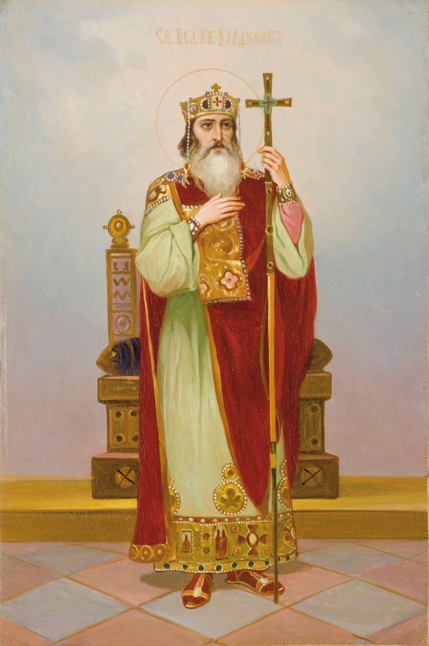 São Grão-Duque Vladimir Svyatoslavich, início do século XX de Anonymous Russian icon painter