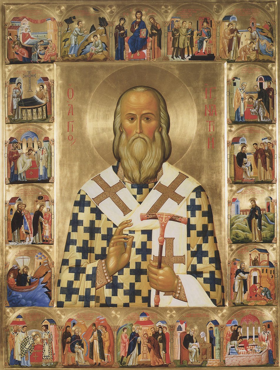 Santo Inácio Brianchaninov com cenas de sua vida, século XX de Anonymous Russian icon painter