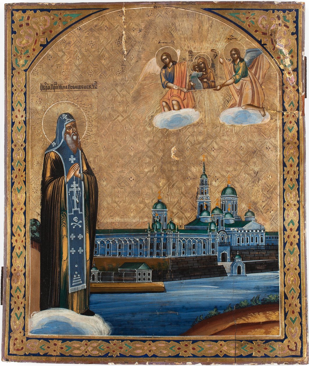 São Nilo do Lago Seliger, 1800 de Anonymous Russian icon painter