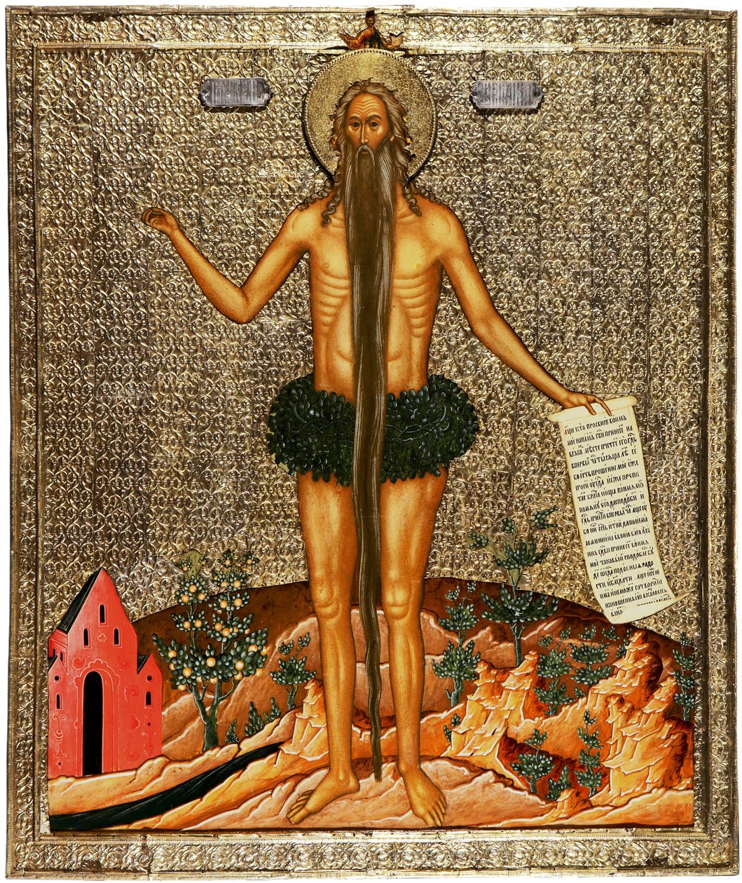 Saint Onuphrius, 1670s de Anonymous Russian icon painter