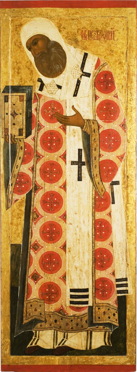 São Pedro, Metropolita de Moscou, meados do século XVI. de Anonymous Russian icon painter