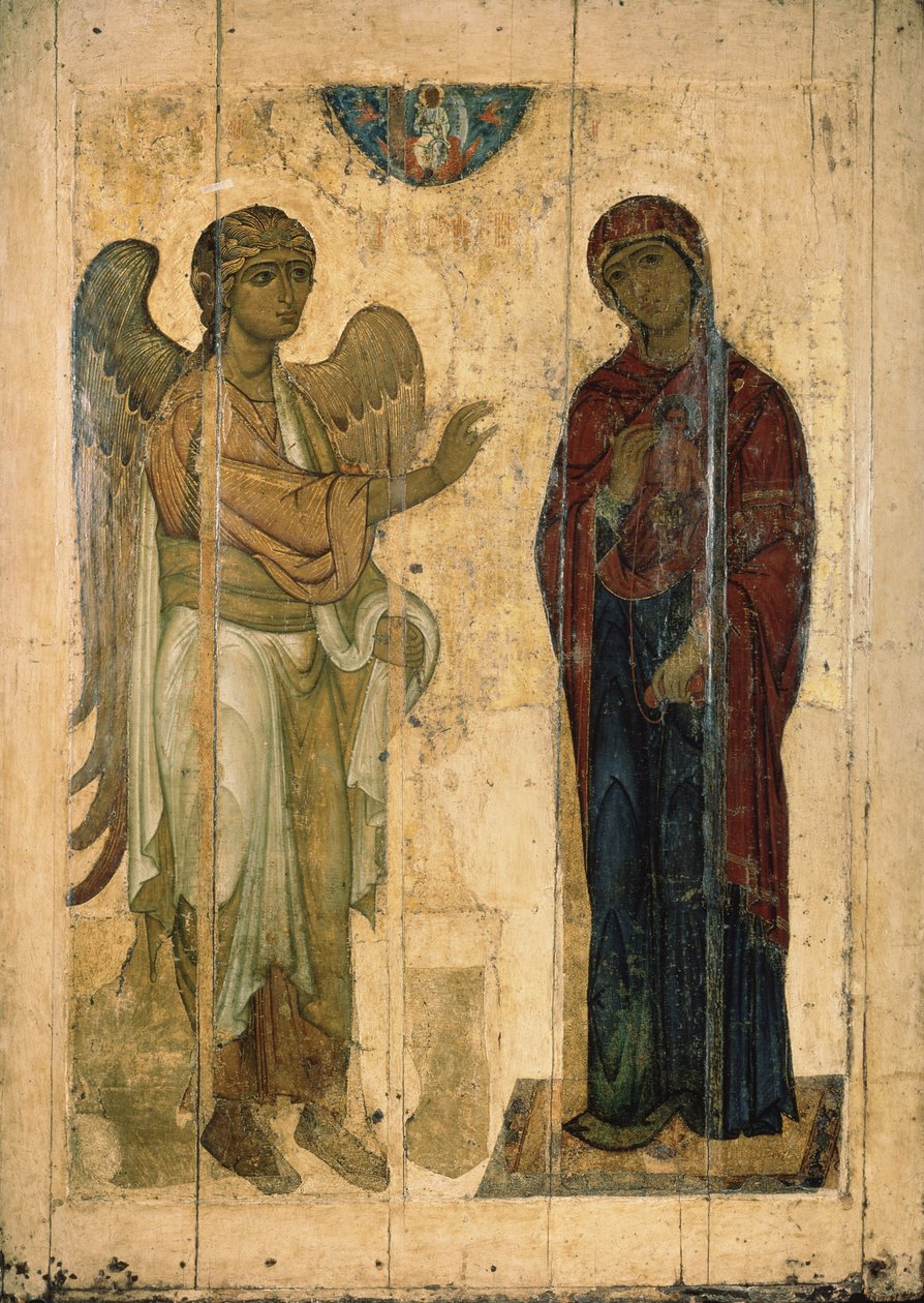 A Anunciação de Ustyug, 1130-1140 de Anonymous Russian icon painter