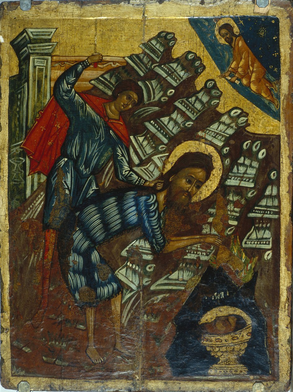 A decapitação de São João Batista, segunda metade do século XVI. de Anonymous Russian icon painter