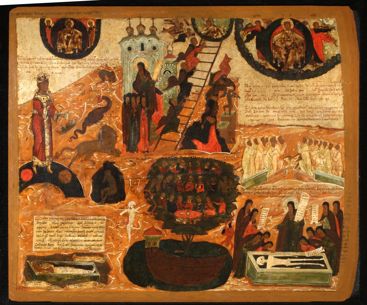 A Escada da Ascensão Divina, meados do século XVII. de Anonymous Russian icon painter