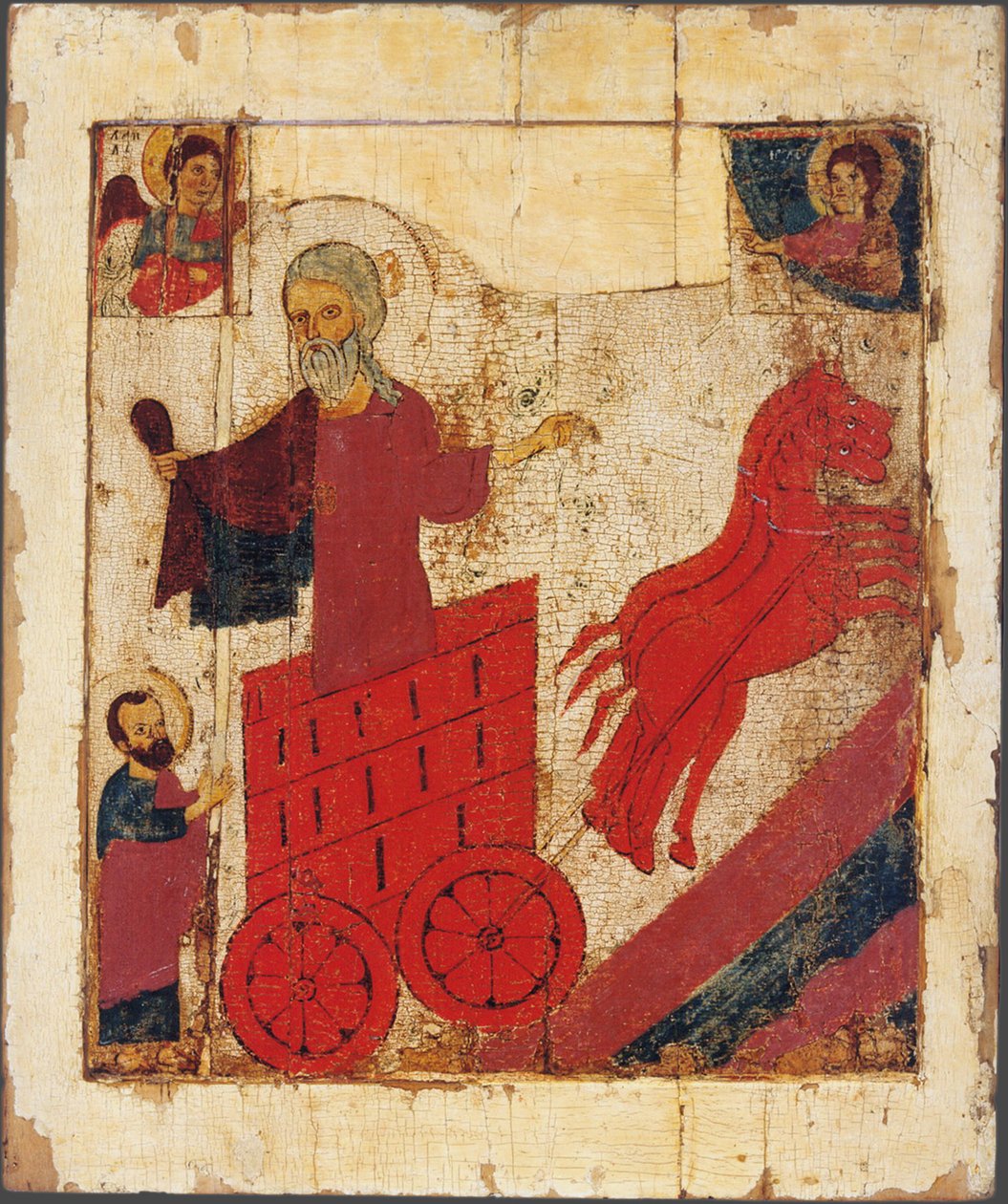 O Profeta Elias e a Carruagem Ardente, século XIII de Anonymous Russian icon painter