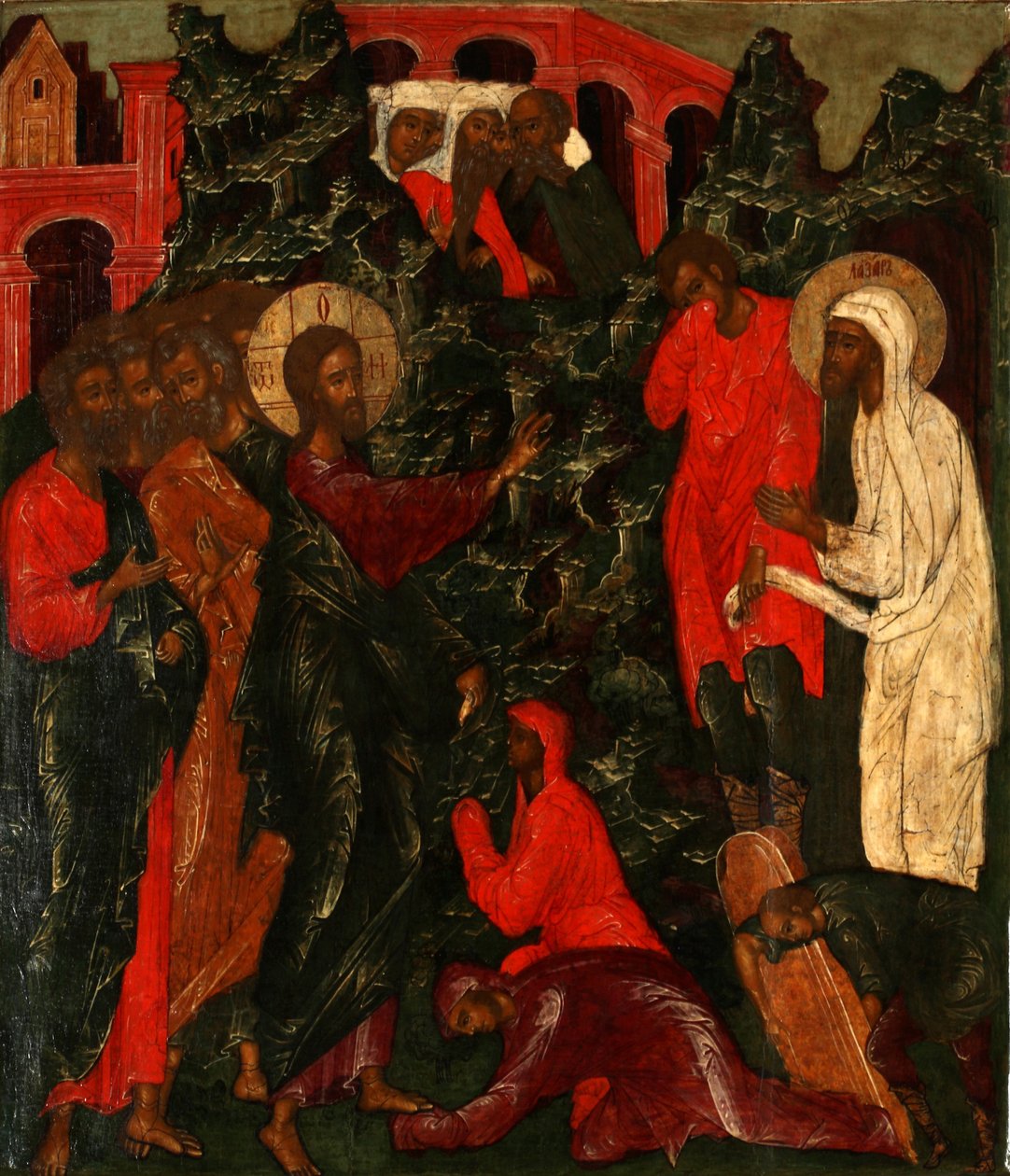 O Levantamento de Lázaro, década de 1660 de Anonymous Russian icon painter
