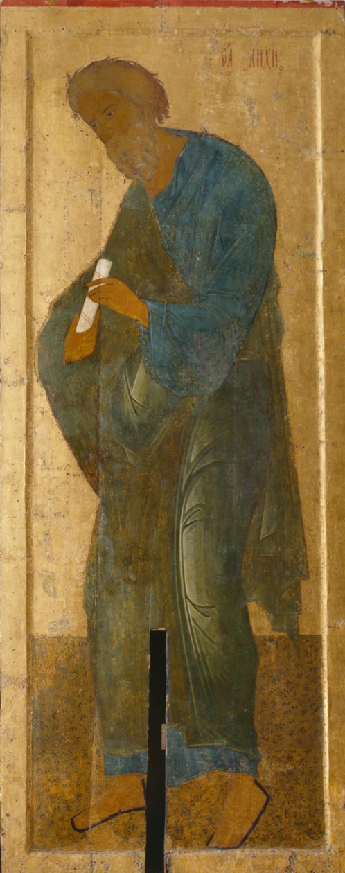 O apóstolo Santo André da cordilheira de Deesis, 1497 de Anonymous Russian icon painter